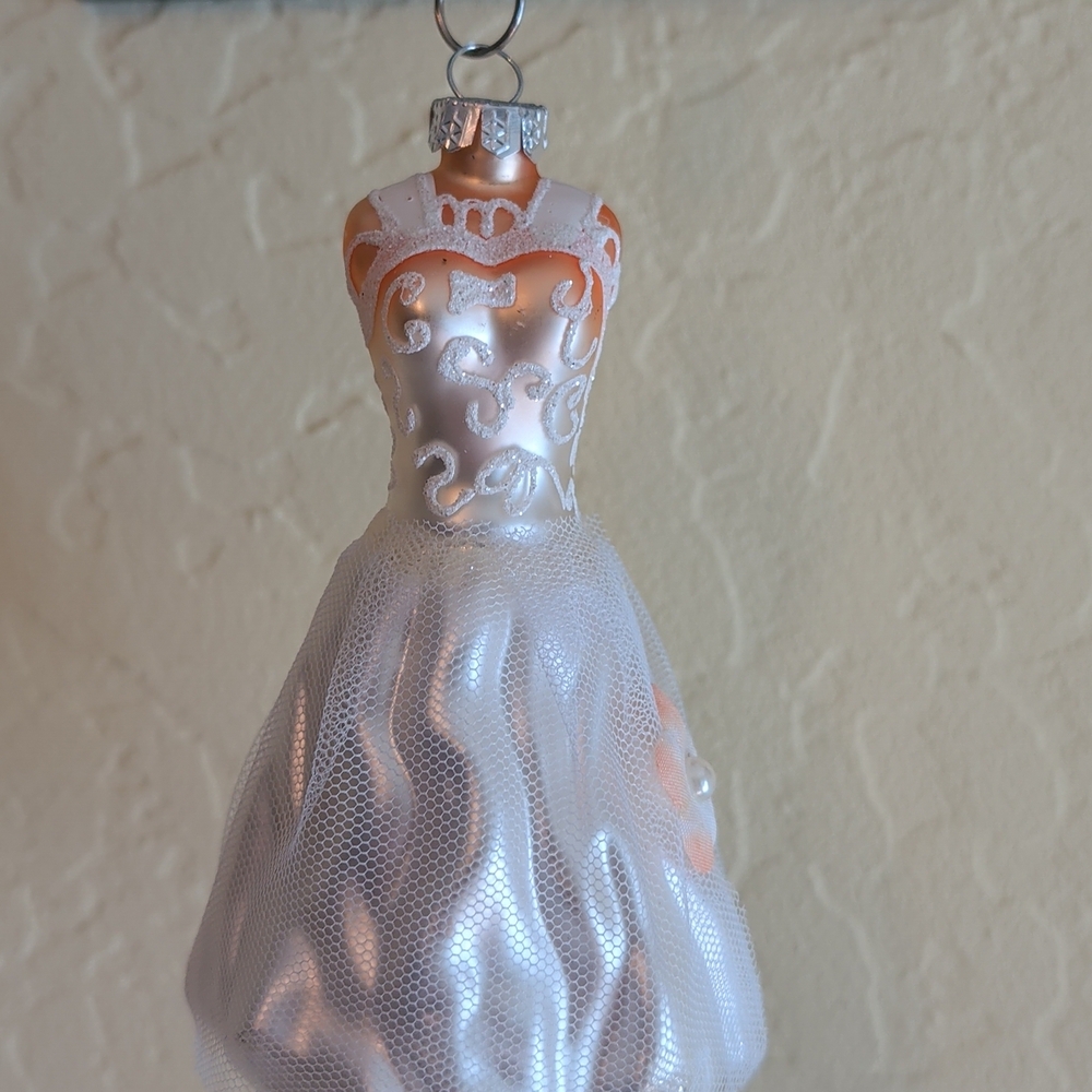 Elegant White Dress Ornament